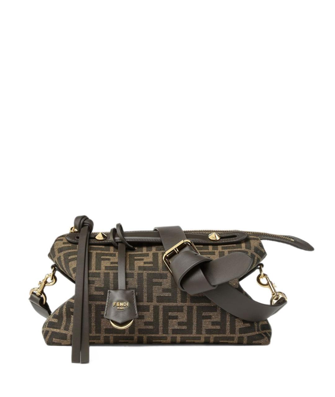 FENDI Коричневая сумка через плечо из канвы, фото 8
