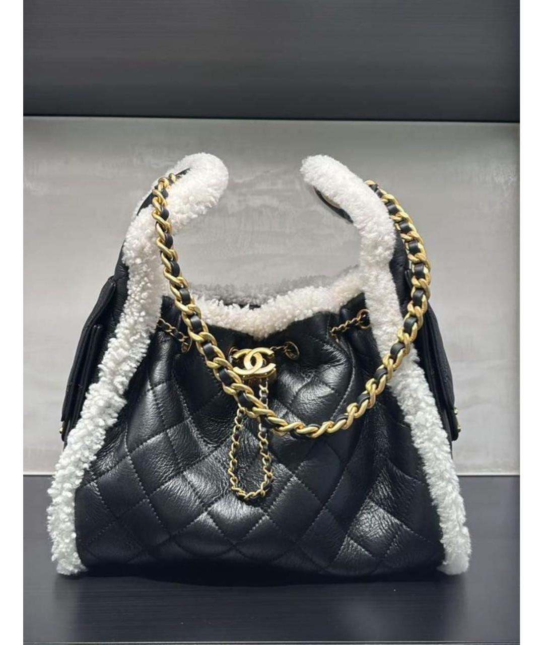 CHANEL Черная кожаная сумка через плечо, фото 3