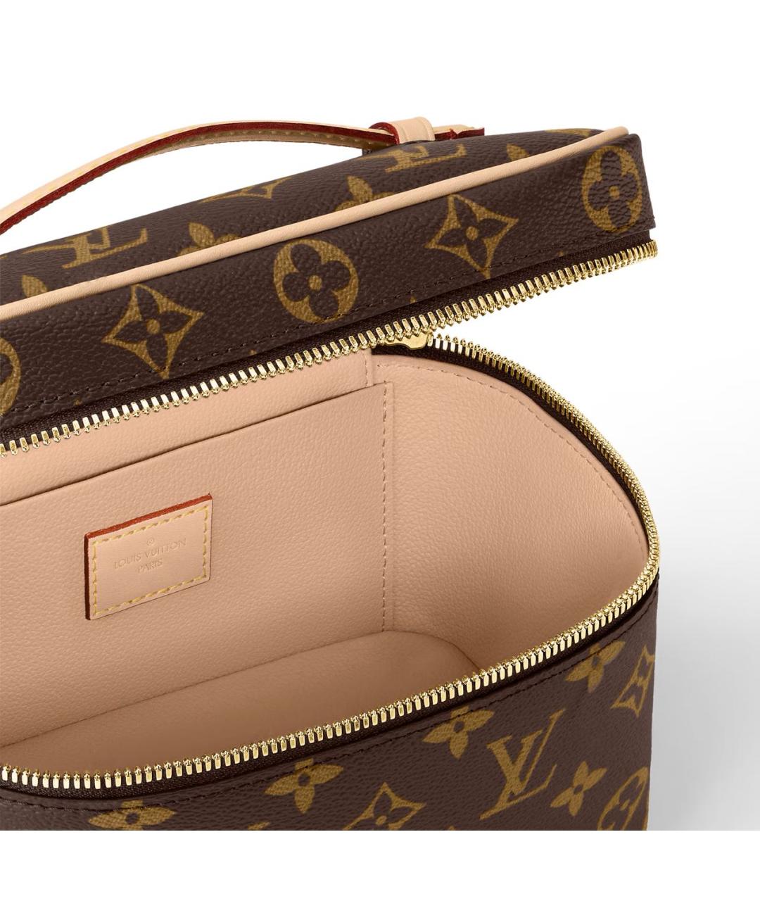 LOUIS VUITTON Коричневая косметичка из канвы, фото 3