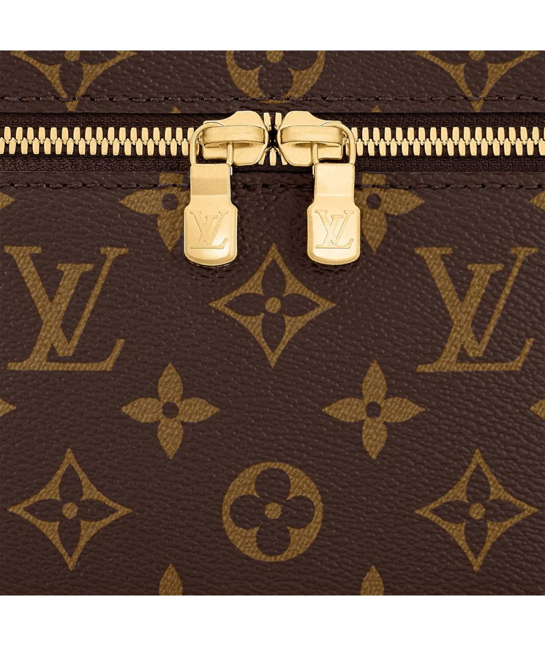 LOUIS VUITTON Коричневая косметичка из канвы, фото 4