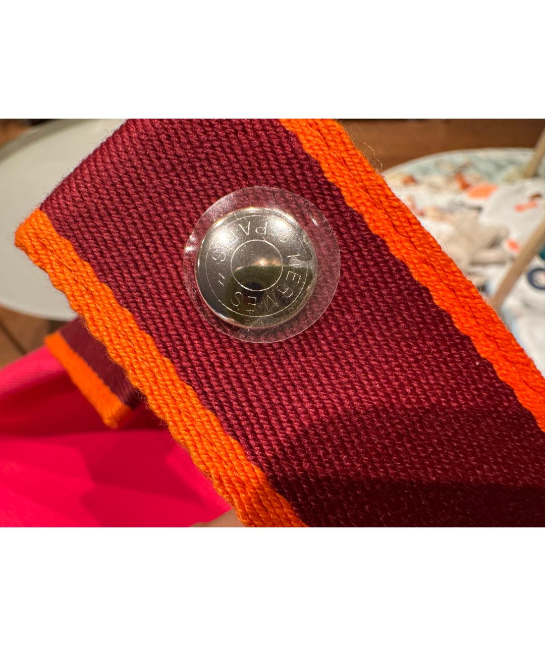 HERMES Розовая косметичка из канвы, фото 3