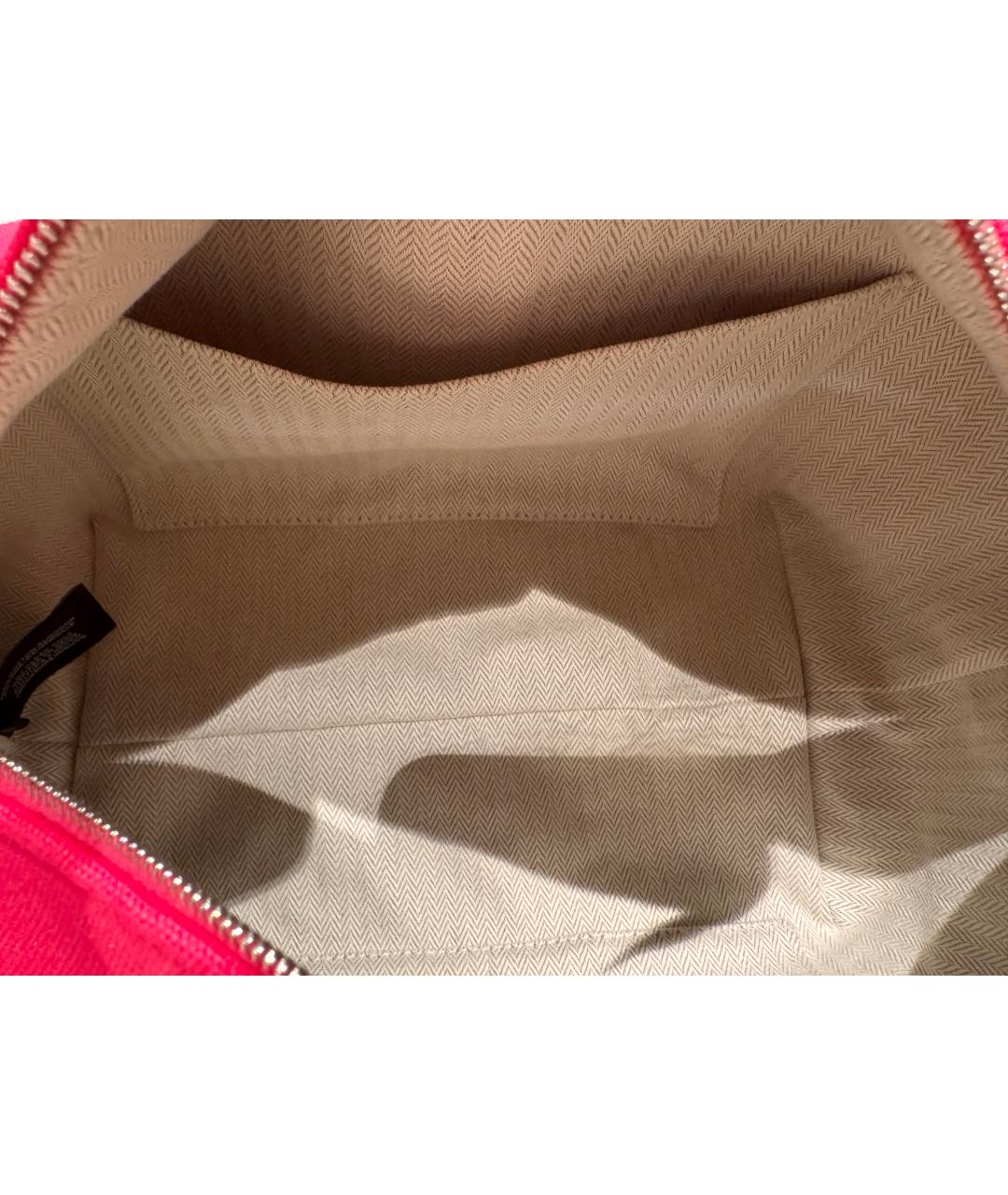 HERMES Розовая косметичка из канвы, фото 4