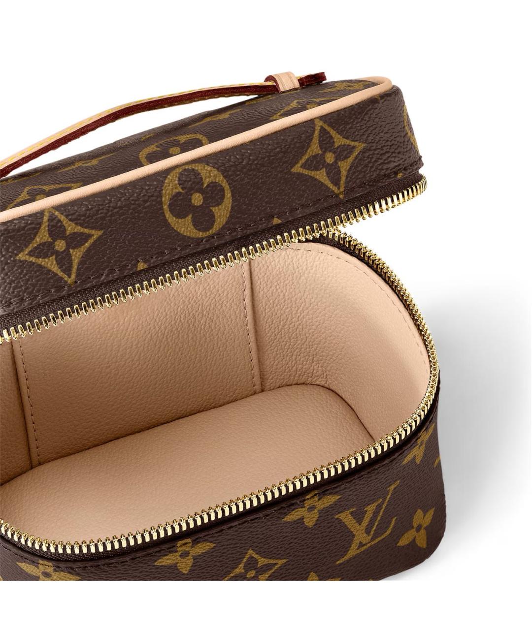 LOUIS VUITTON Коричневая косметичка из канвы, фото 4