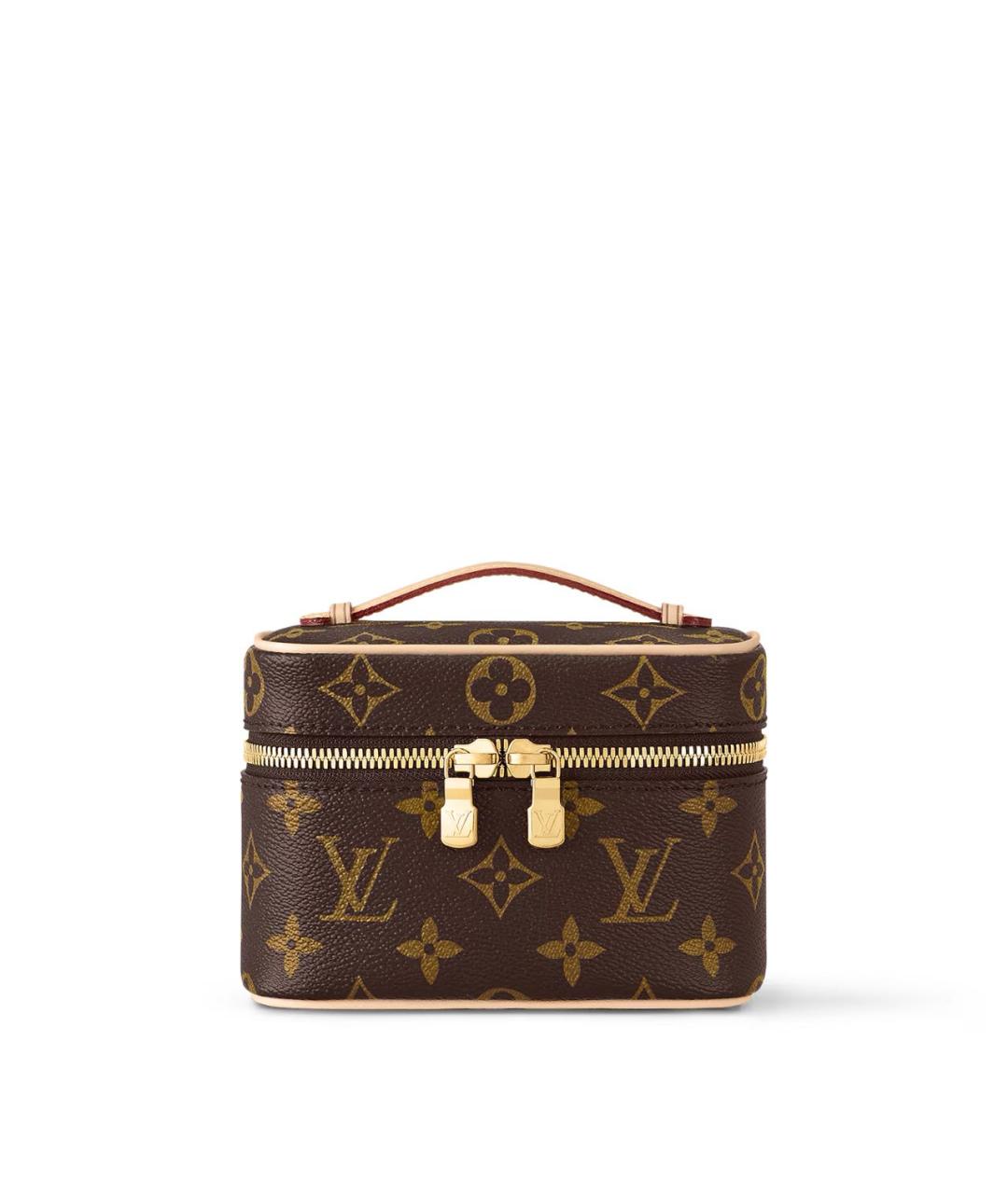 LOUIS VUITTON Коричневая косметичка из канвы, фото 5