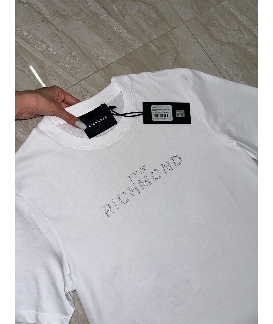 JOHN RICHMOND Белая хлопковая футболка, фото 4