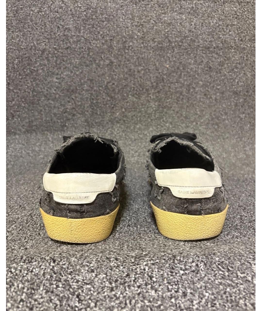 SAINT LAURENT Серые текстильные низкие кроссовки / кеды, фото 3