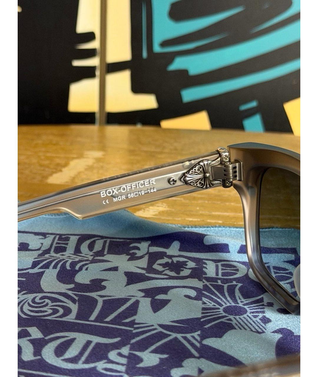 CHROME HEARTS Серые пластиковые солнцезащитные очки, фото 6