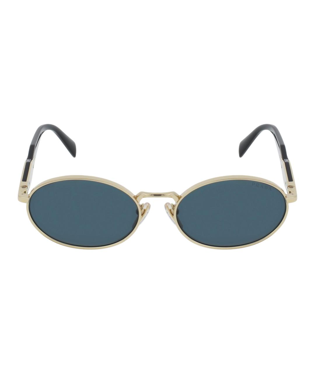 PRADA Золотые металлические солнцезащитные очки, фото 2
