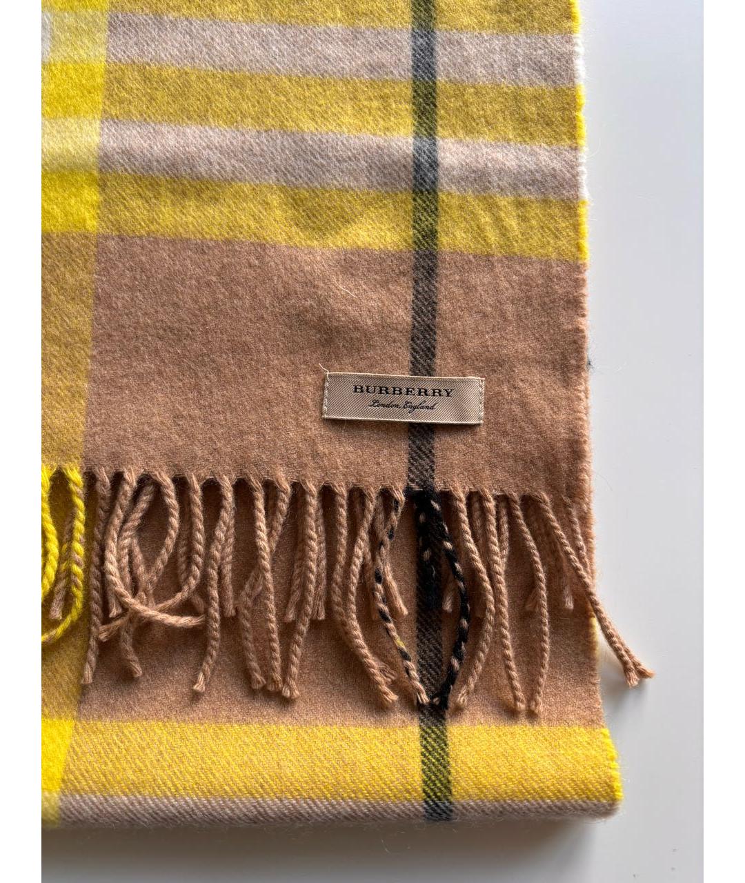BURBERRY Бежевый кашемировый шарф, фото 3