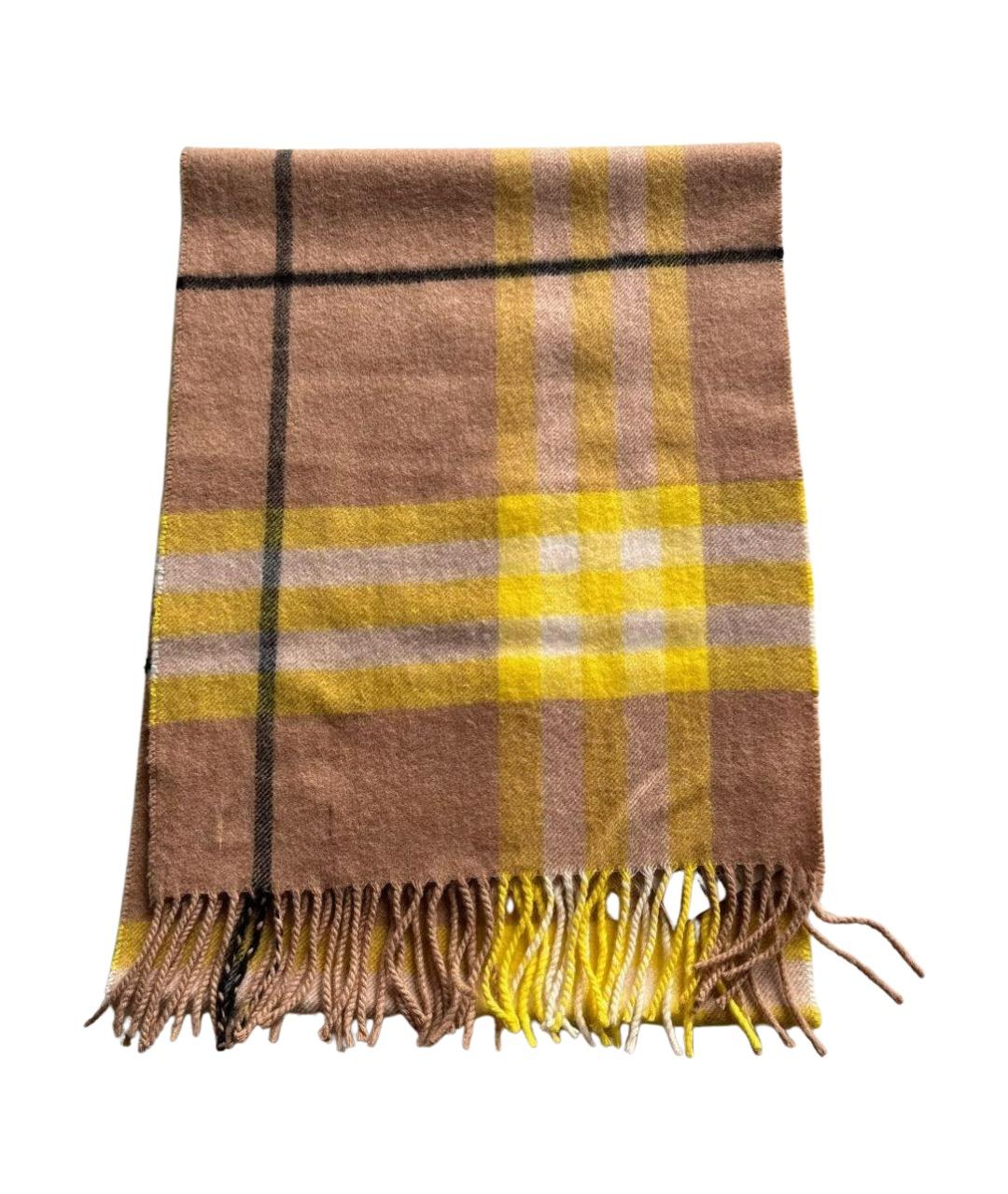 BURBERRY Бежевый кашемировый шарф, фото 7