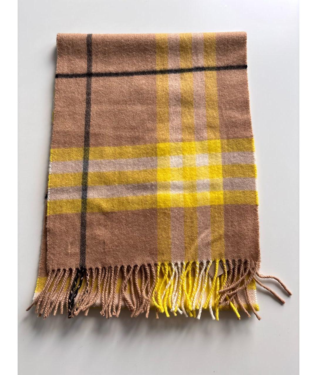 BURBERRY Бежевый кашемировый шарф, фото 6