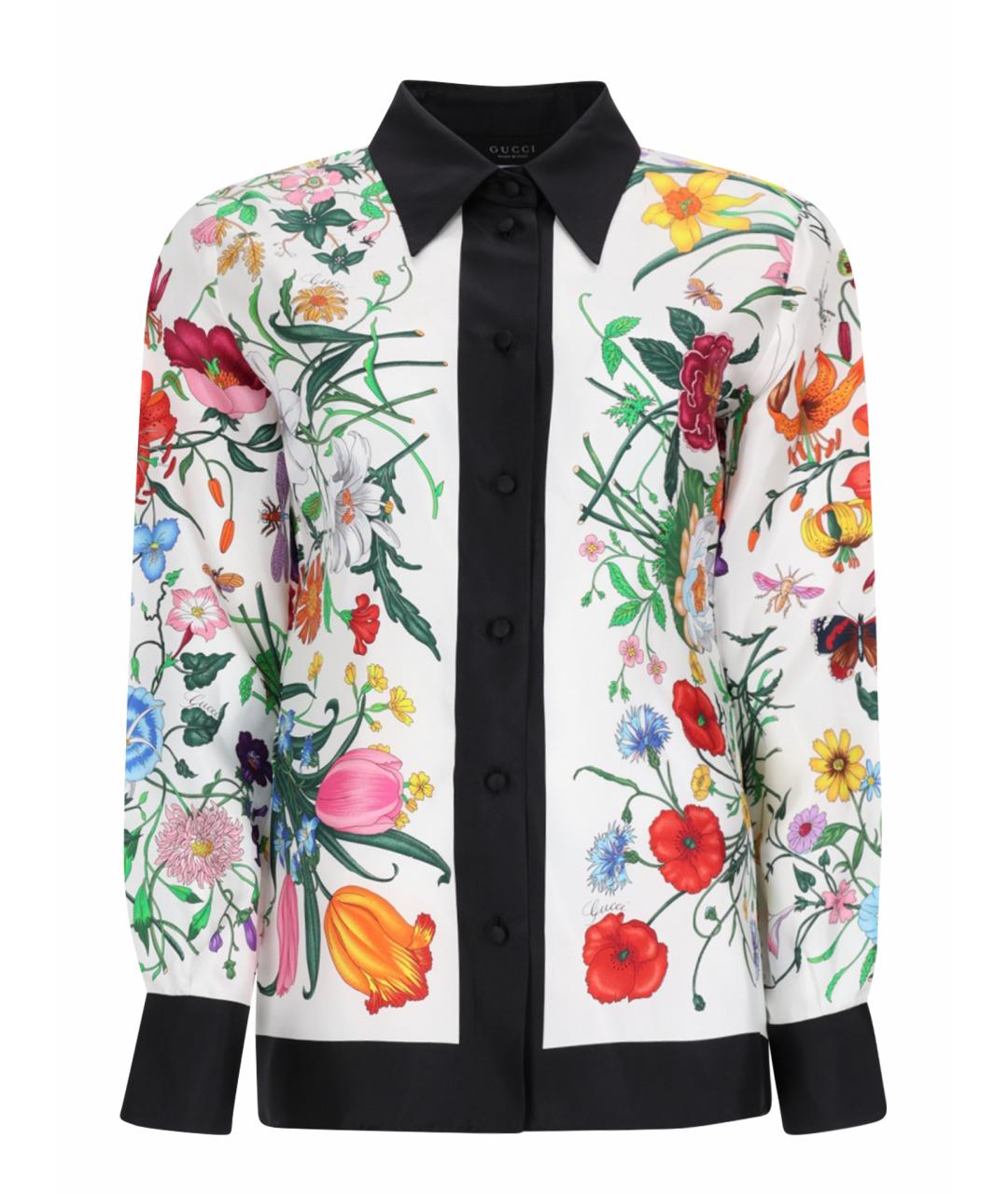 GUCCI Белая шелковая рубашка, фото 1