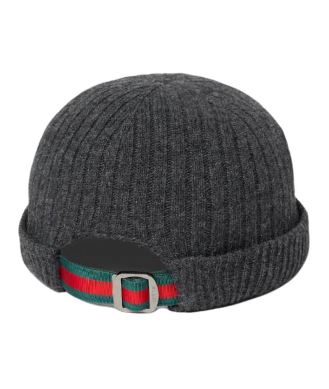 GUCCI Серая шерстяная шапка, фото 4
