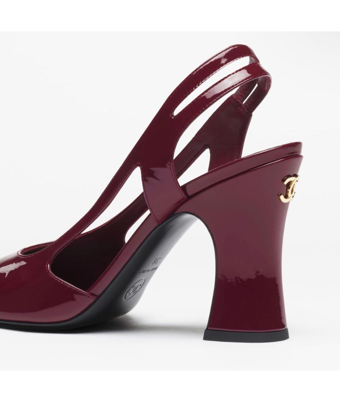 CHANEL Бордовые туфли из лакированной кожи, фото 3