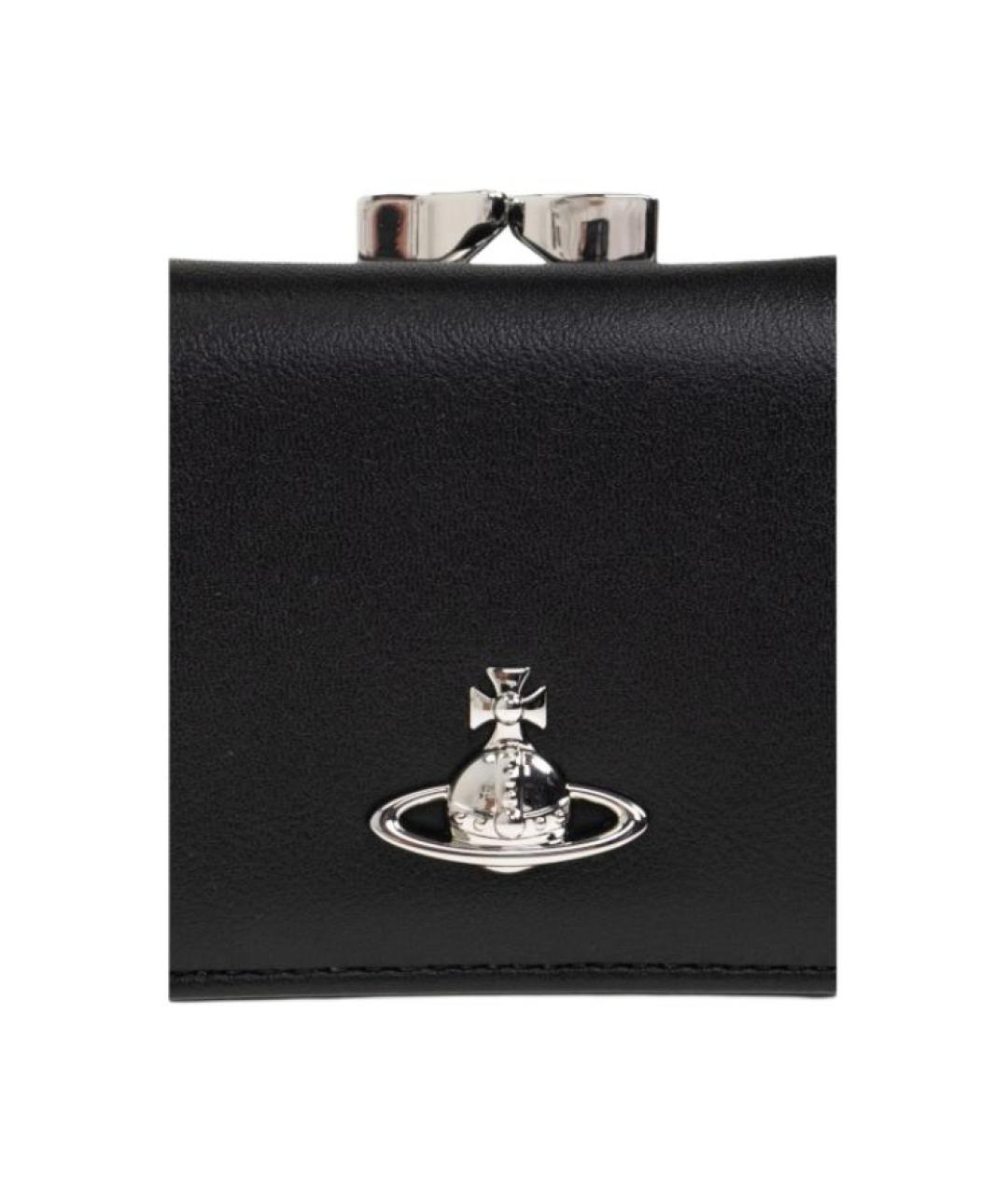 VIVIENNE WESTWOOD Черный кожаный кошелек, фото 5
