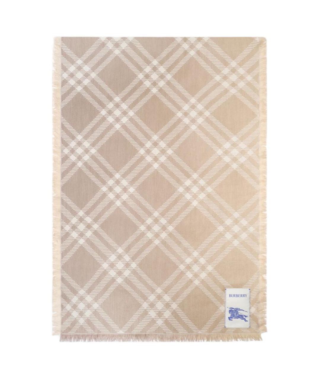 BURBERRY Бежевый шерстяной шарф, фото 1