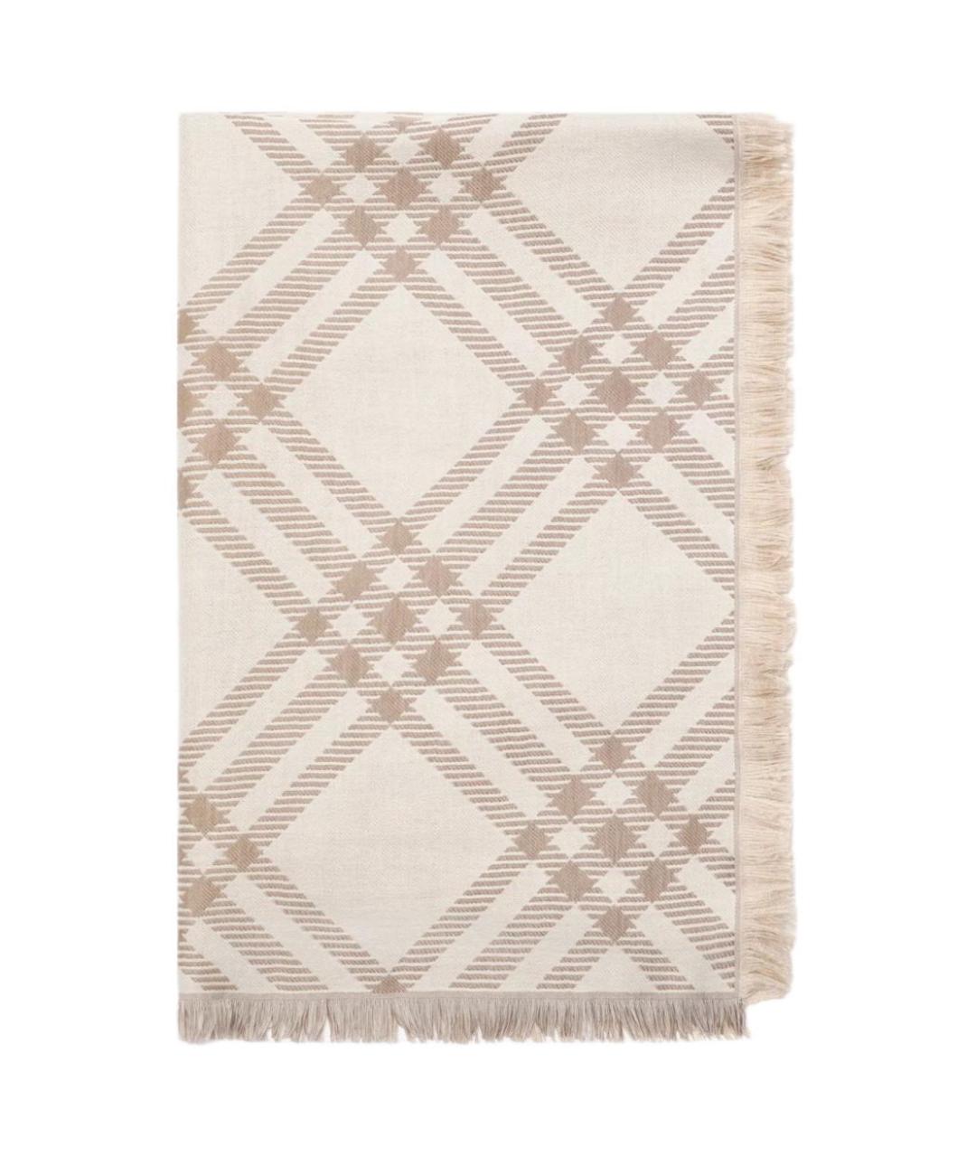 BURBERRY Бежевый шерстяной шарф, фото 2