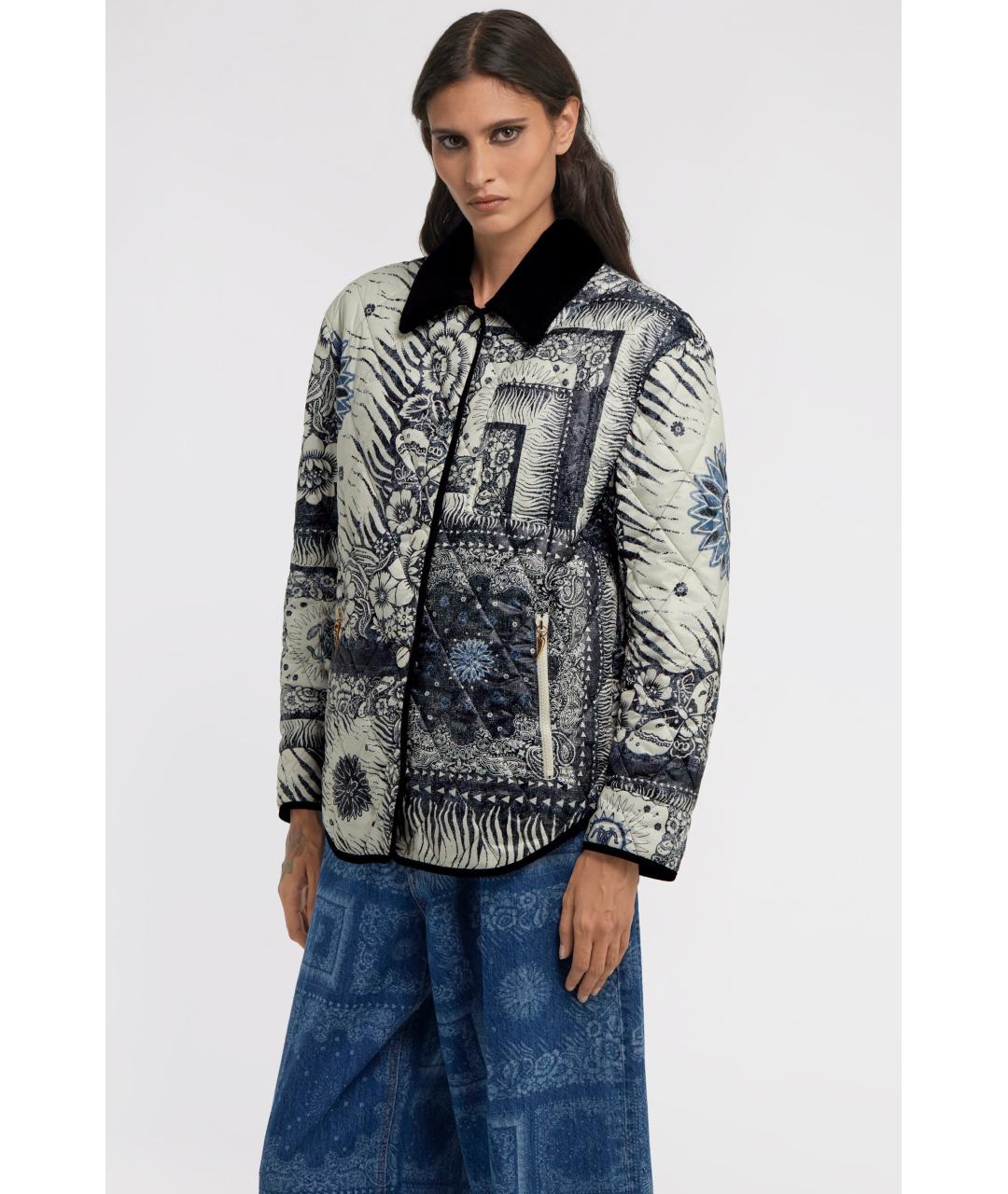 ROBERTO CAVALLI Синяя полиэстеровая куртка, фото 3