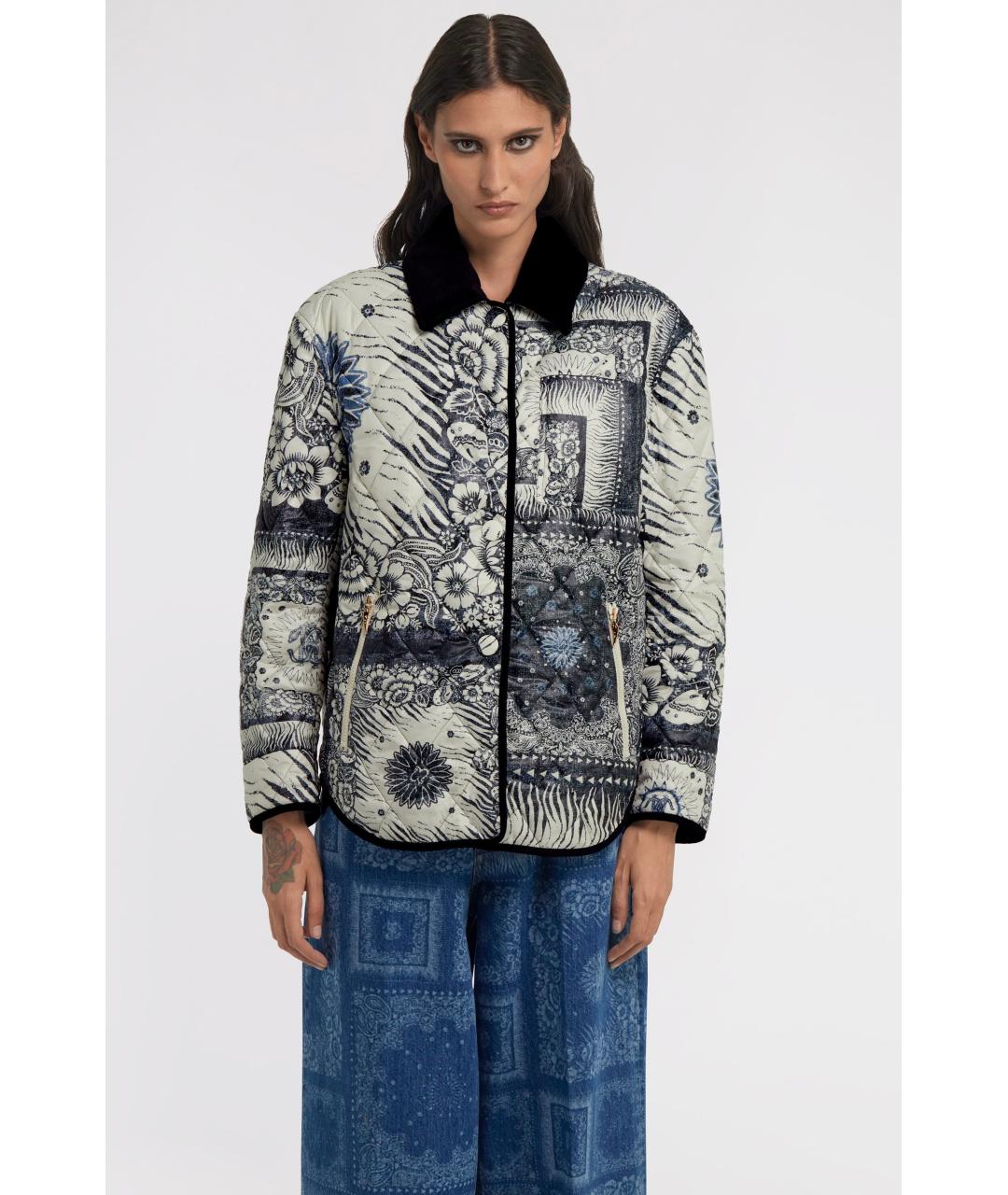 ROBERTO CAVALLI Синяя полиэстеровая куртка, фото 2