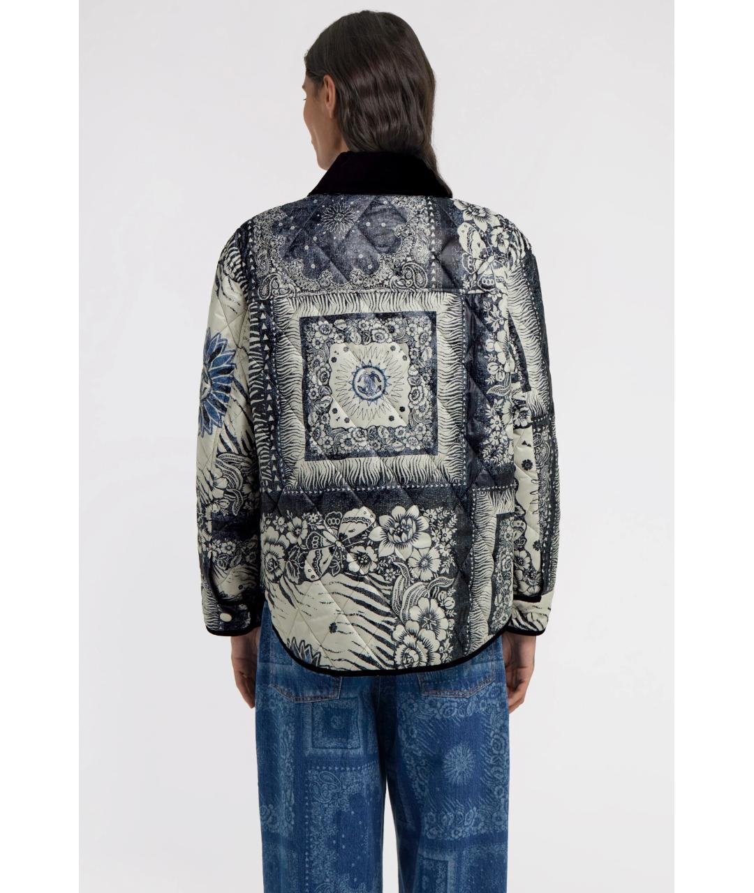 ROBERTO CAVALLI Синяя полиэстеровая куртка, фото 4
