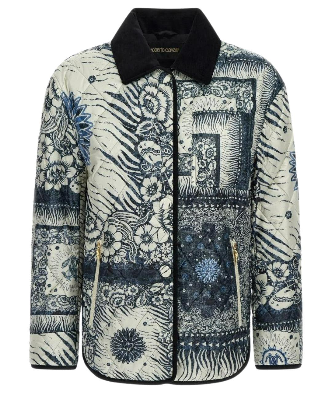 ROBERTO CAVALLI Синяя полиэстеровая куртка, фото 6