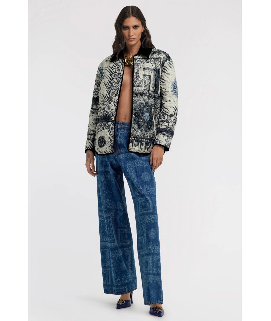 ROBERTO CAVALLI Синяя полиэстеровая куртка, фото 5