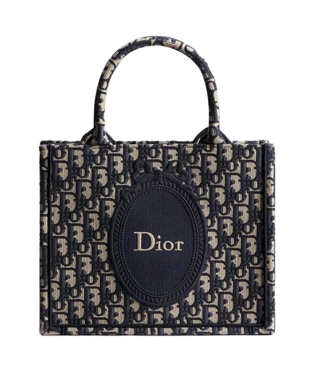 CHRISTIAN DIOR Темно-синяя сумка через плечо из канвы, фото 1
