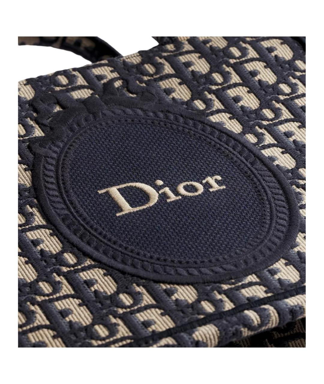 CHRISTIAN DIOR Темно-синяя сумка через плечо из канвы, фото 5