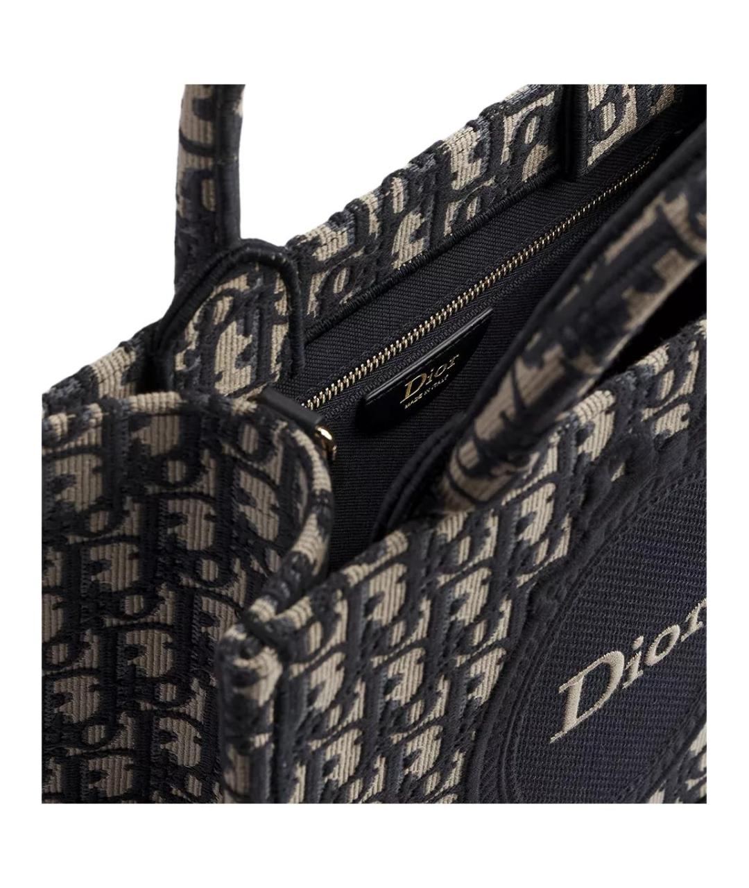CHRISTIAN DIOR Темно-синяя сумка через плечо из канвы, фото 4