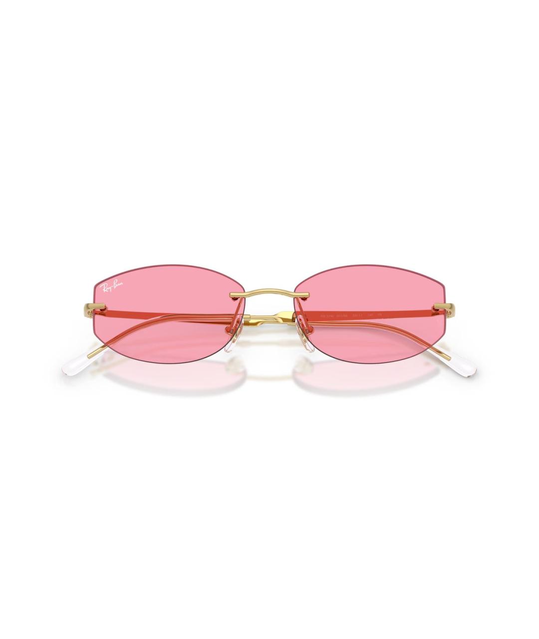RAY BAN Золотые металлические солнцезащитные очки, фото 5