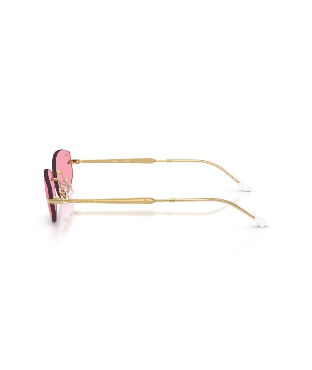 RAY BAN Золотые металлические солнцезащитные очки, фото 2