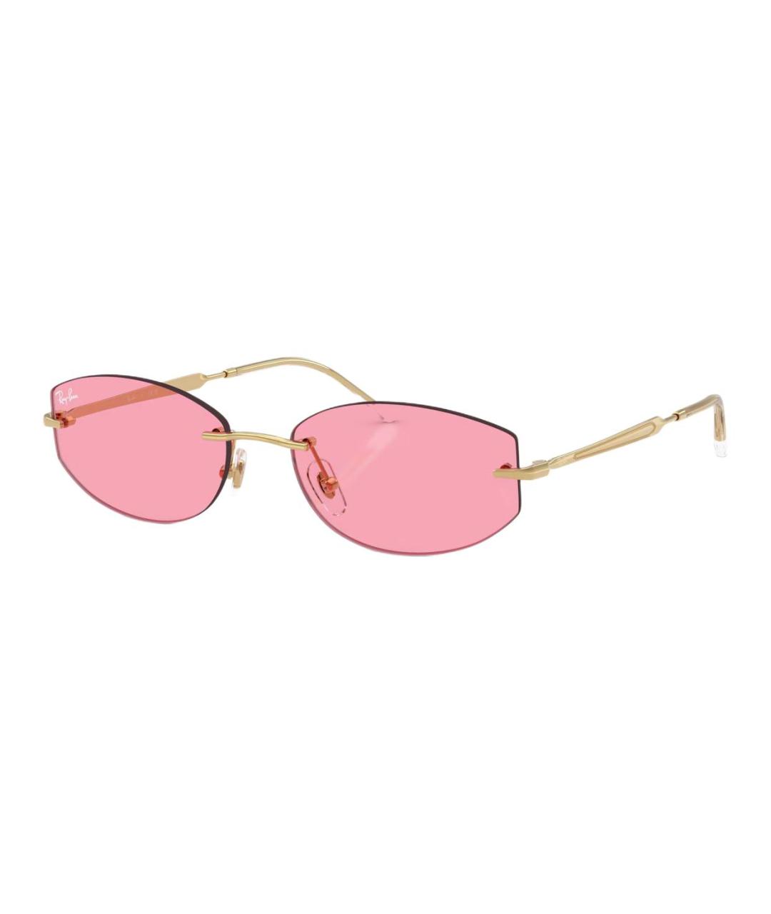 RAY BAN Золотые металлические солнцезащитные очки, фото 6
