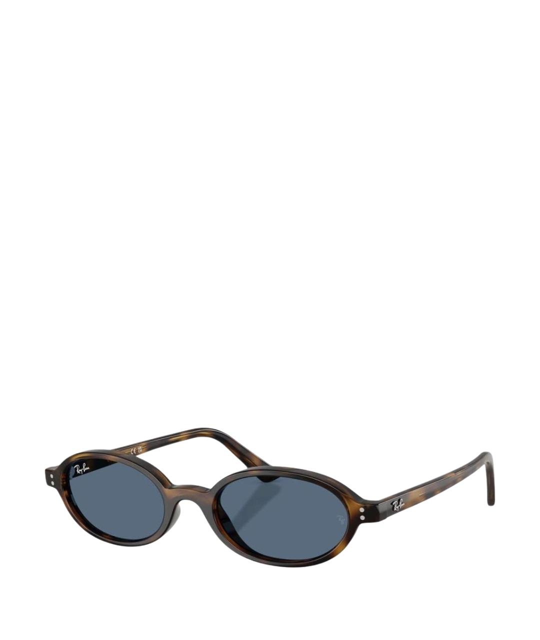 RAY BAN Коричневые пластиковые солнцезащитные очки, фото 1