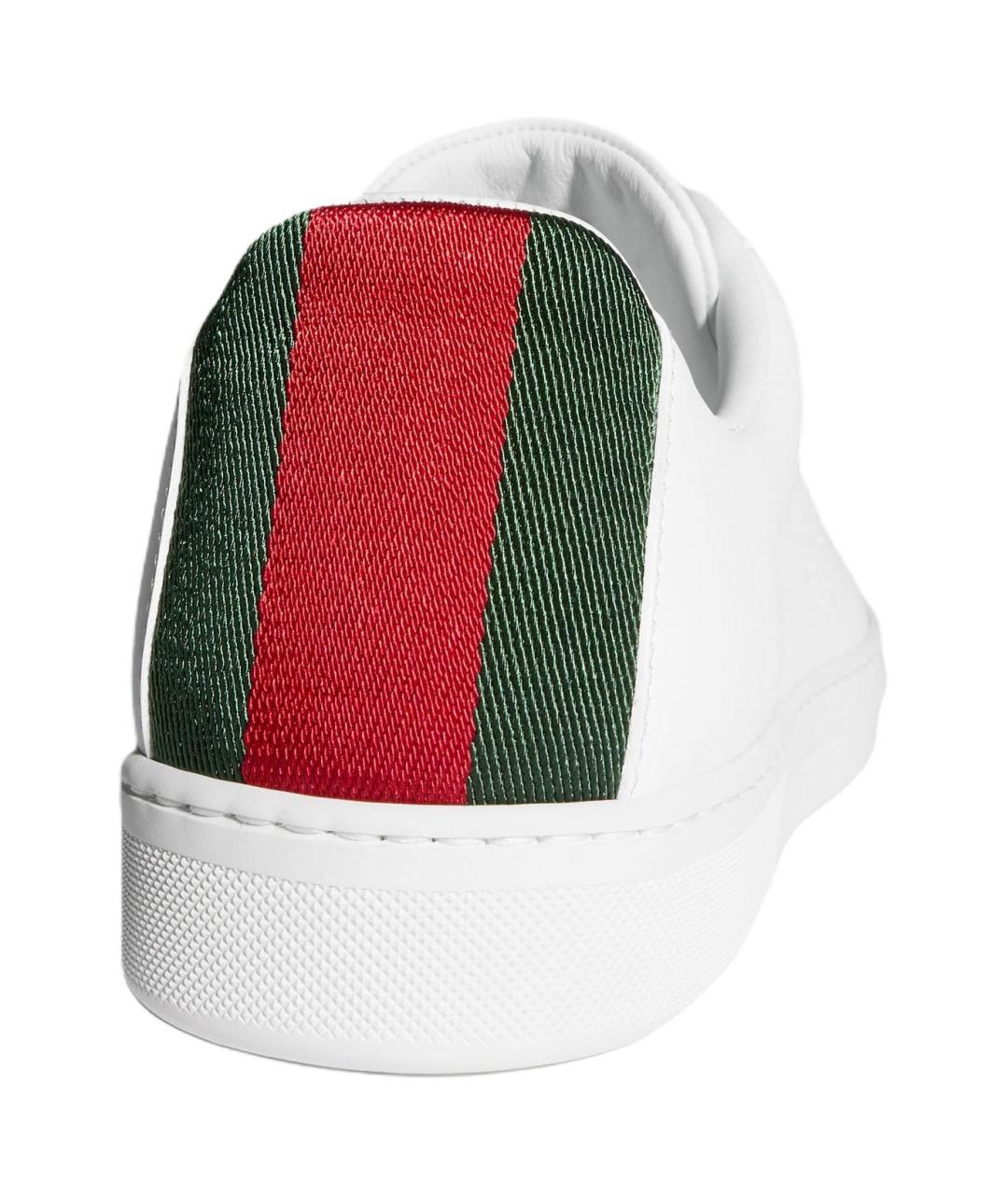 GUCCI Белые кожаные кроссовки, фото 5