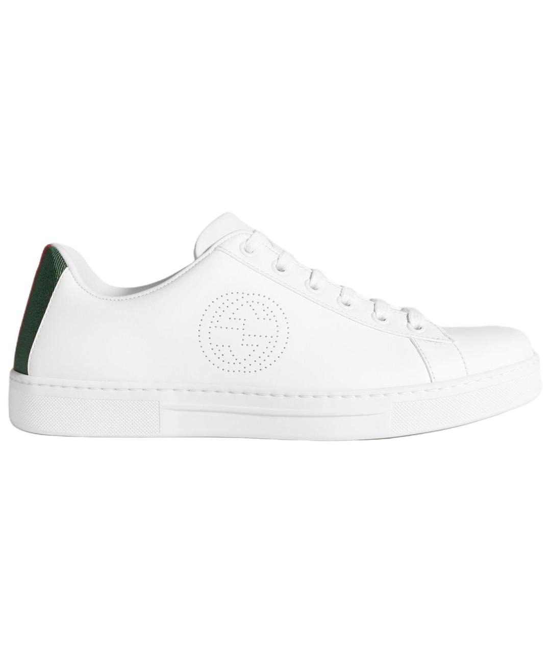 GUCCI Белые кожаные кроссовки, фото 2
