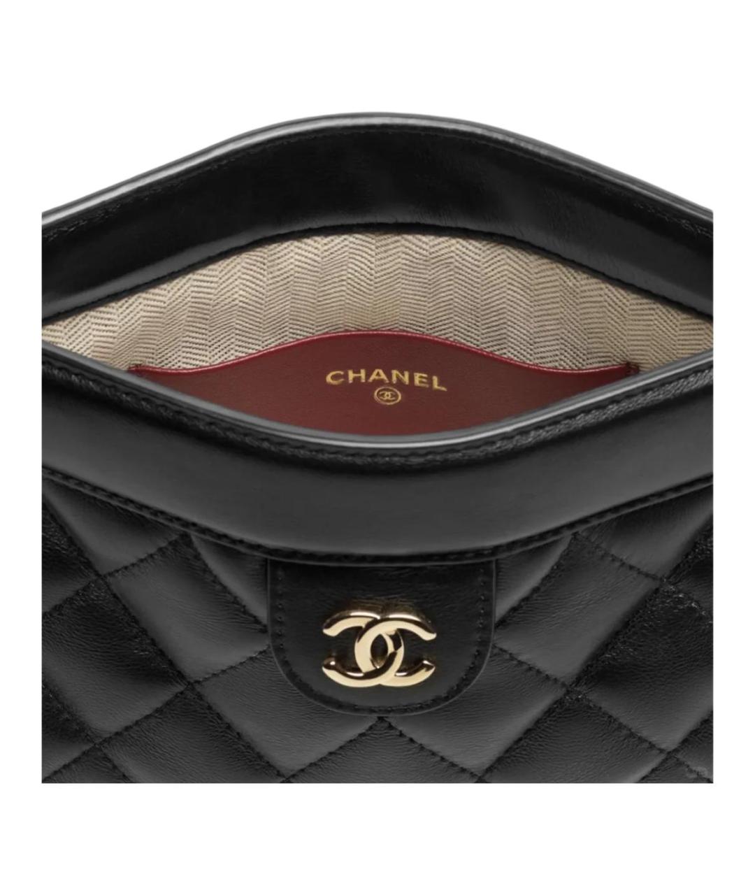 CHANEL Черная кожаная сумка через плечо, фото 4