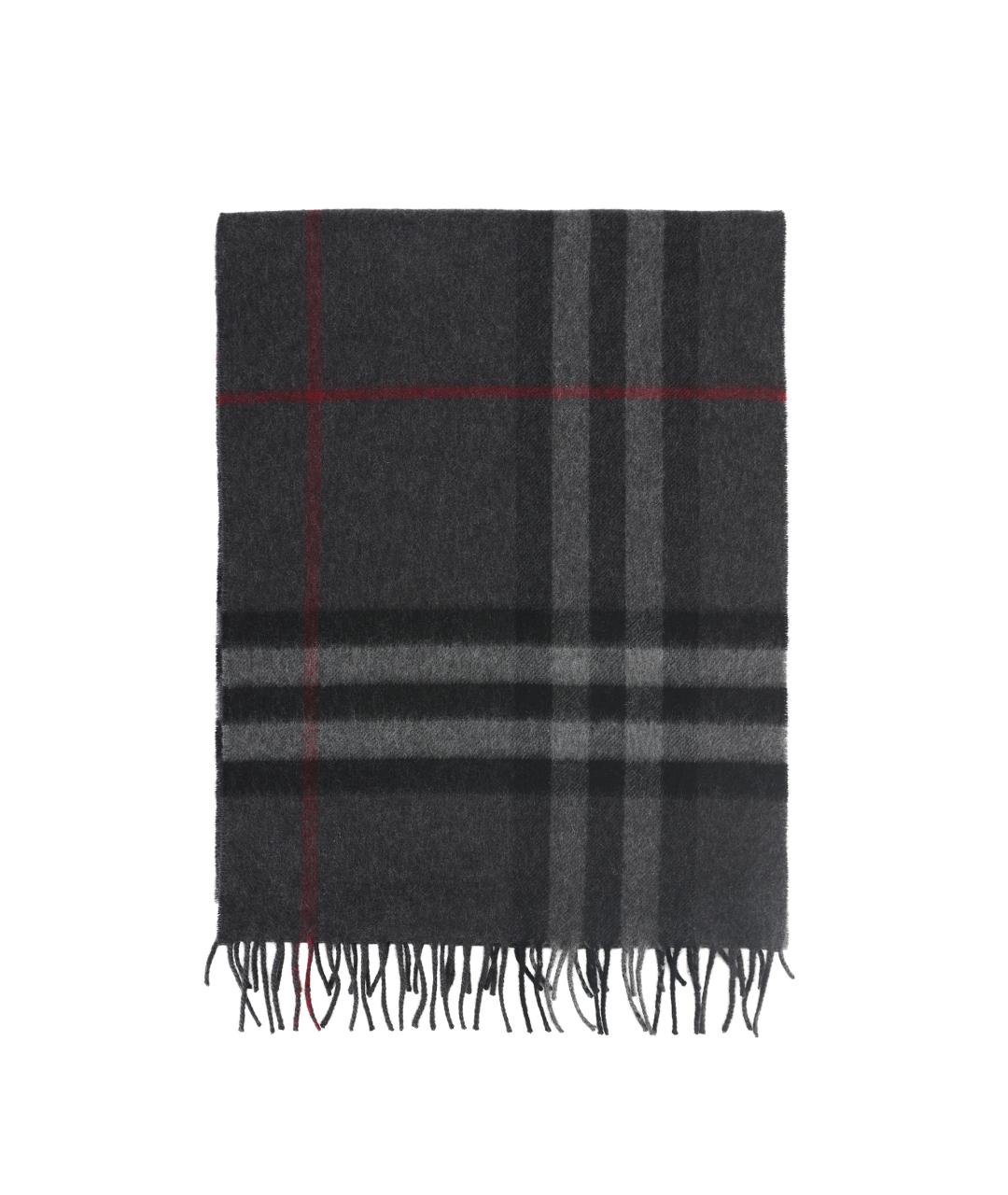 BURBERRY Серый кашемировый шарф, фото 2