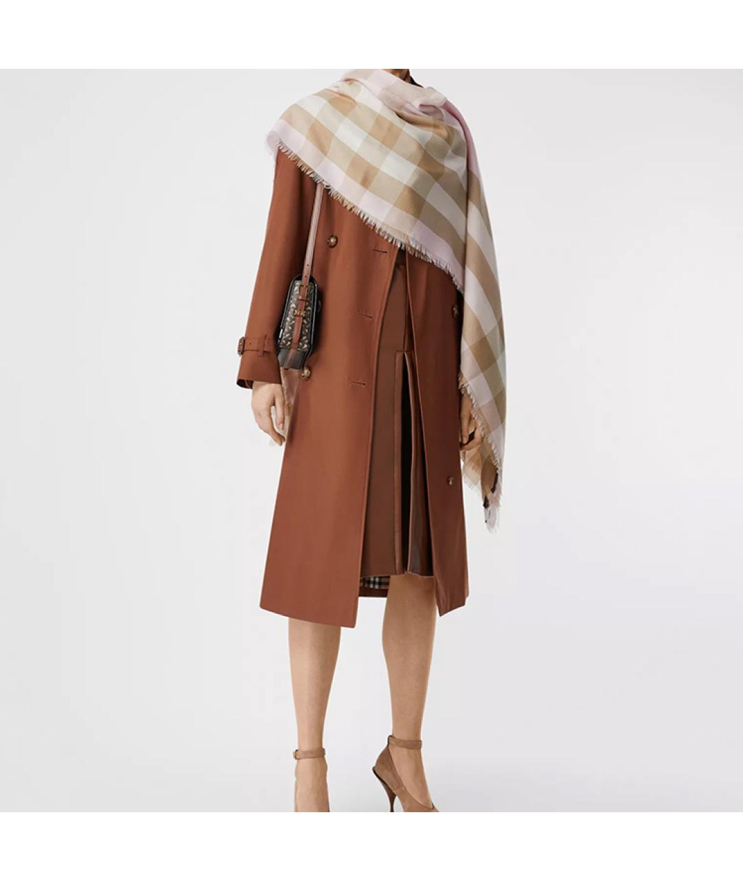 BURBERRY Бежевый кашемировый шарф, фото 4