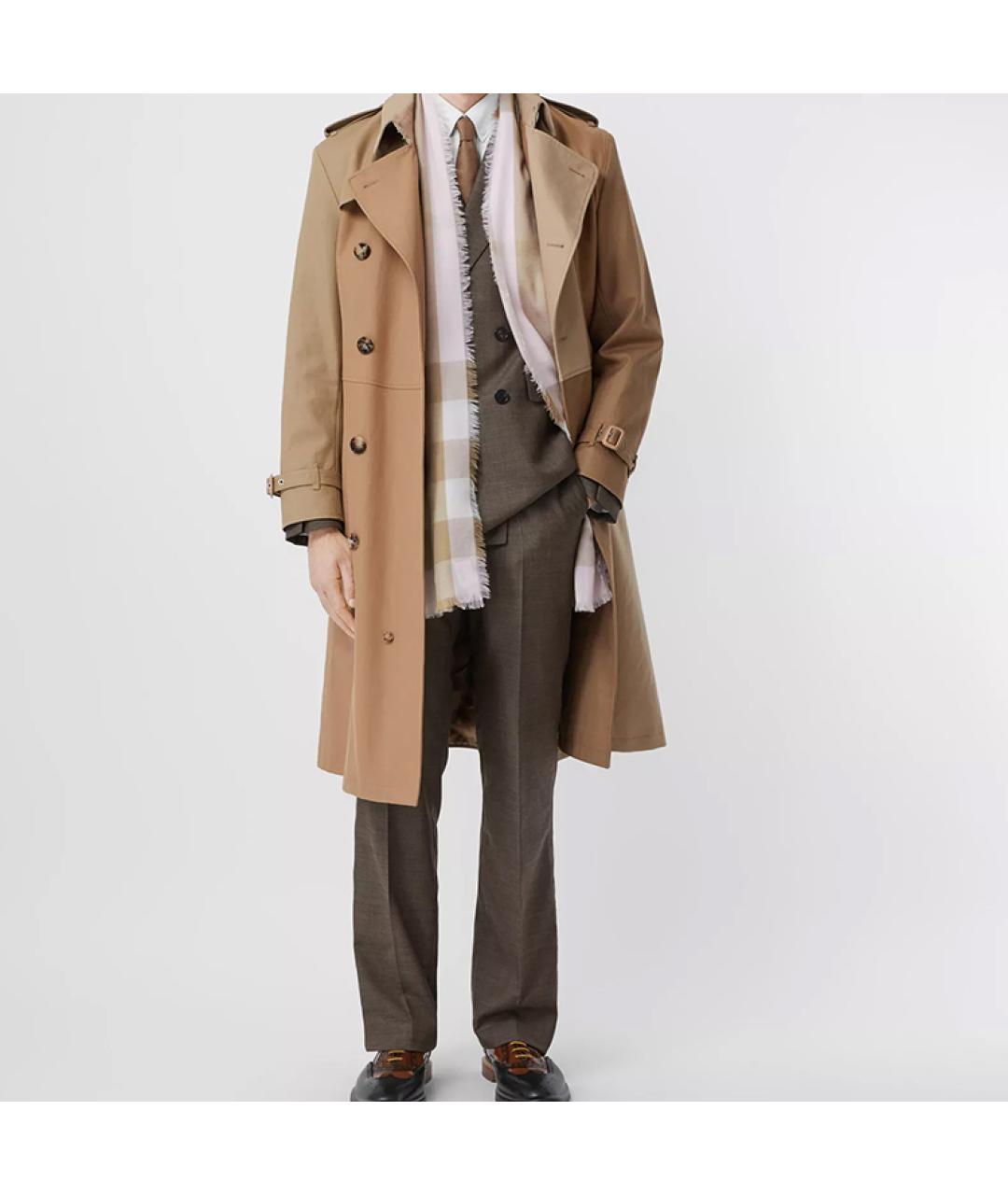 BURBERRY Бежевый кашемировый шарф, фото 3