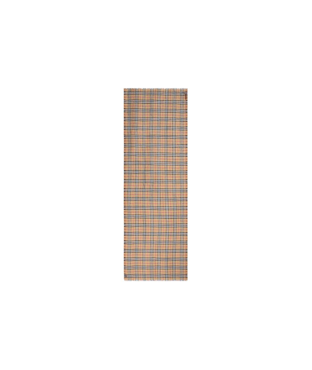 BURBERRY Бежевый шерстяной шарф, фото 6