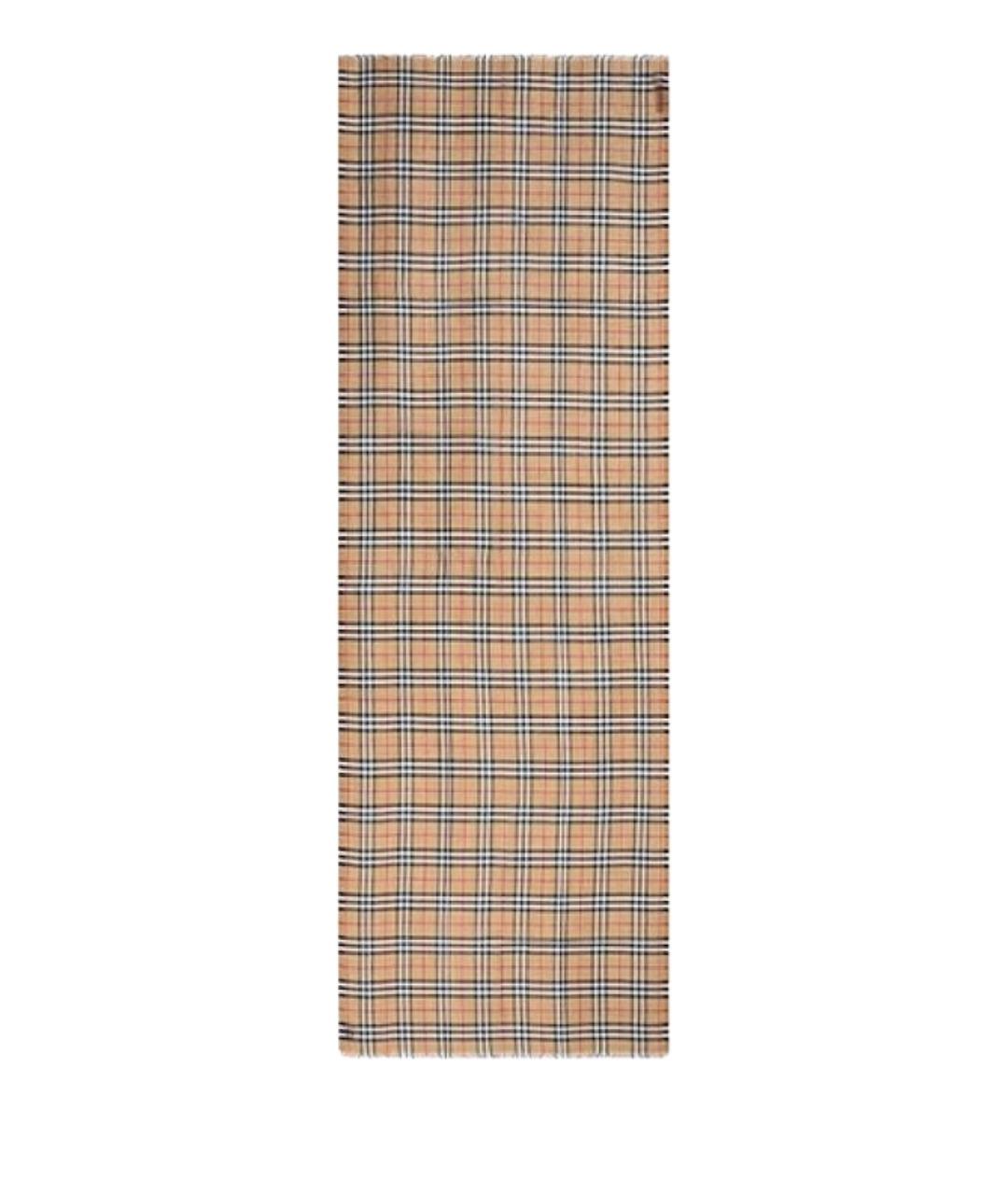 BURBERRY Бежевый шерстяной шарф, фото 1