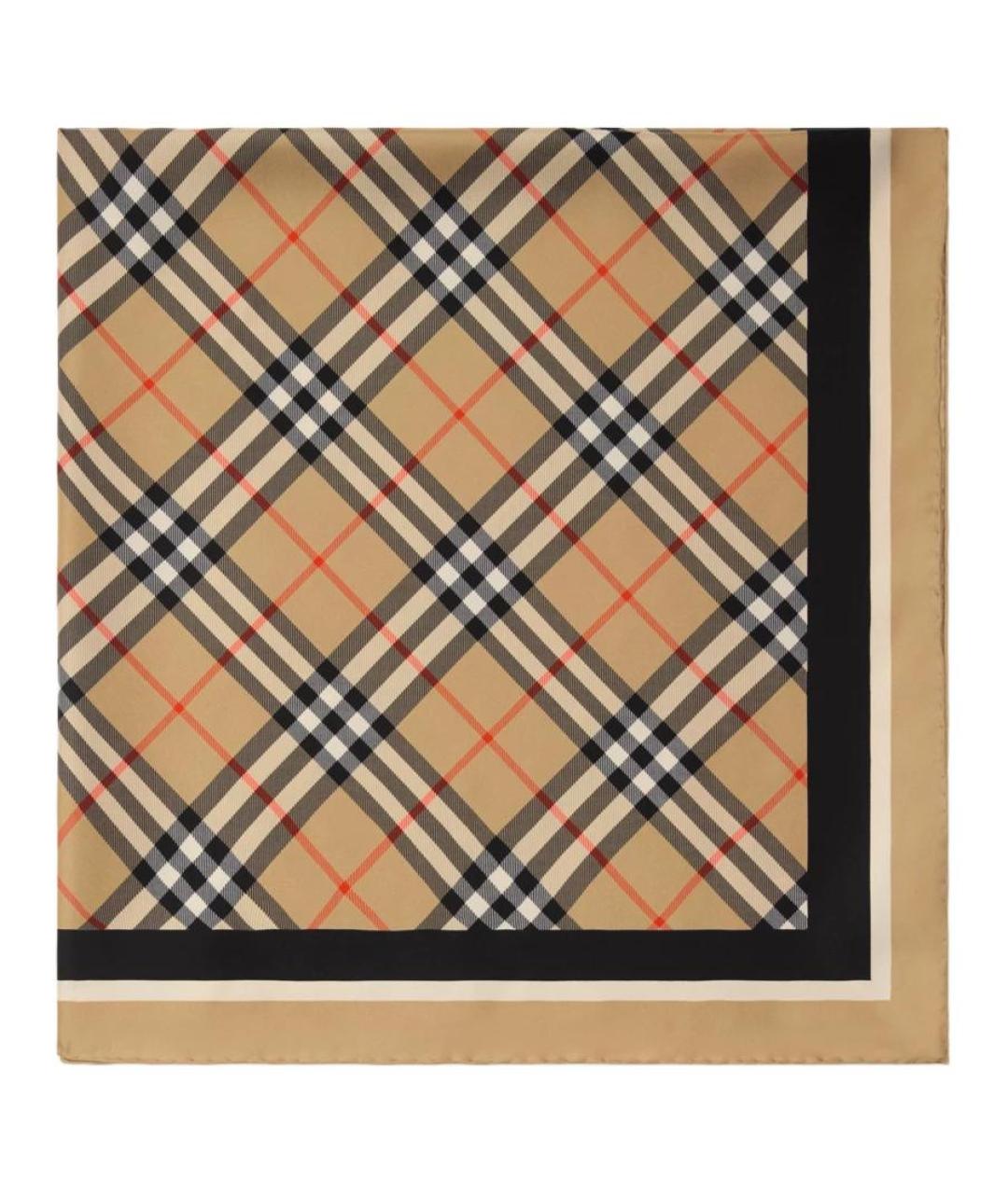 BURBERRY Бежевый шелковый шарф, фото 2