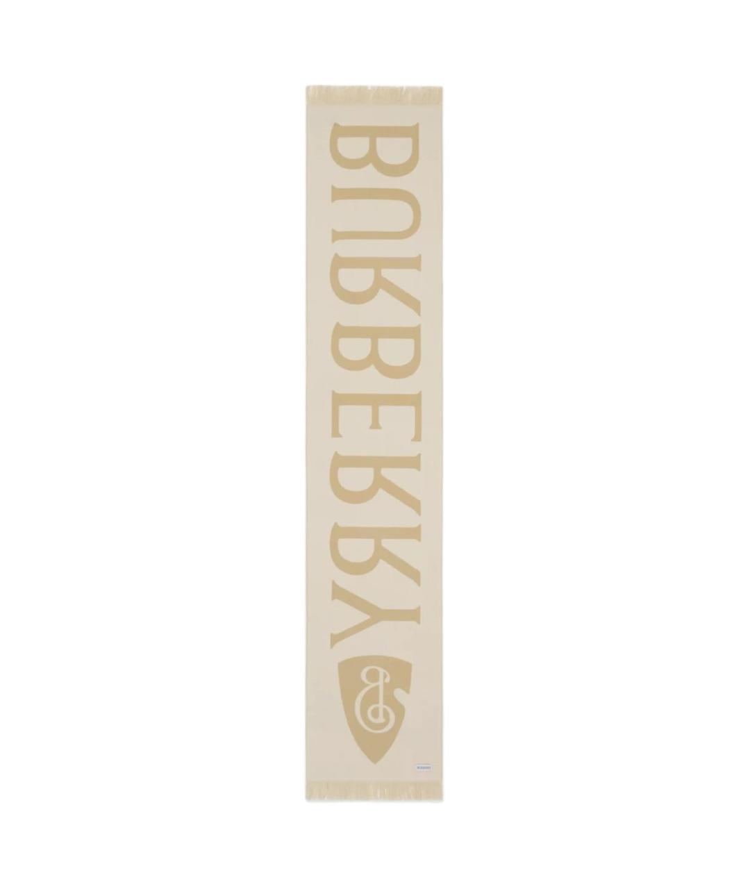 BURBERRY Бежевый шерстяной шарф, фото 3