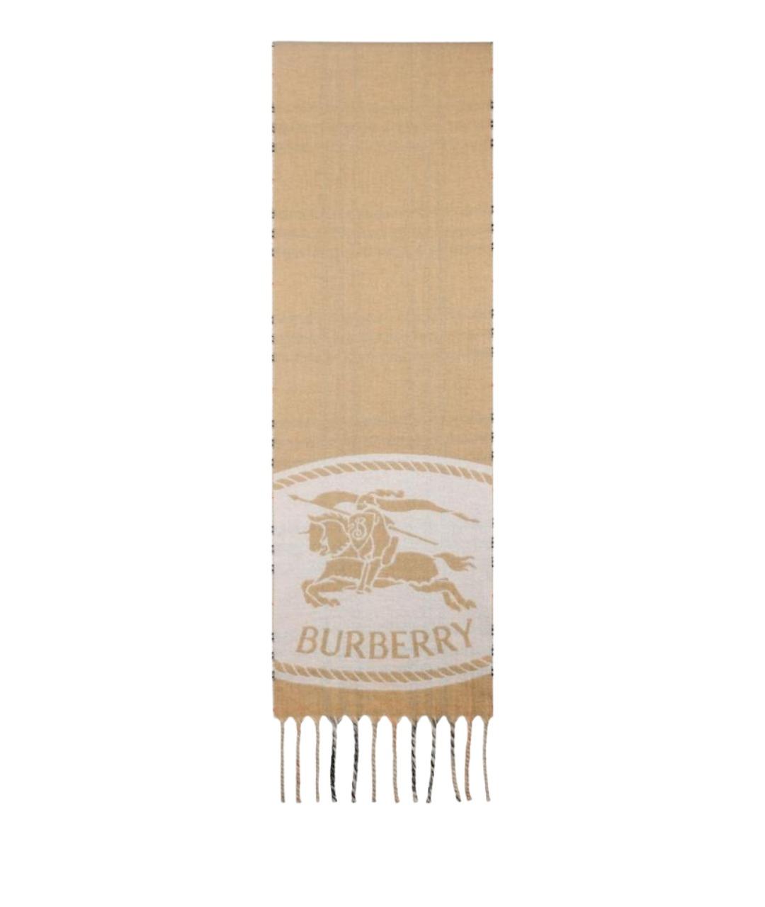 BURBERRY Бежевый кашемировый шарф, фото 1