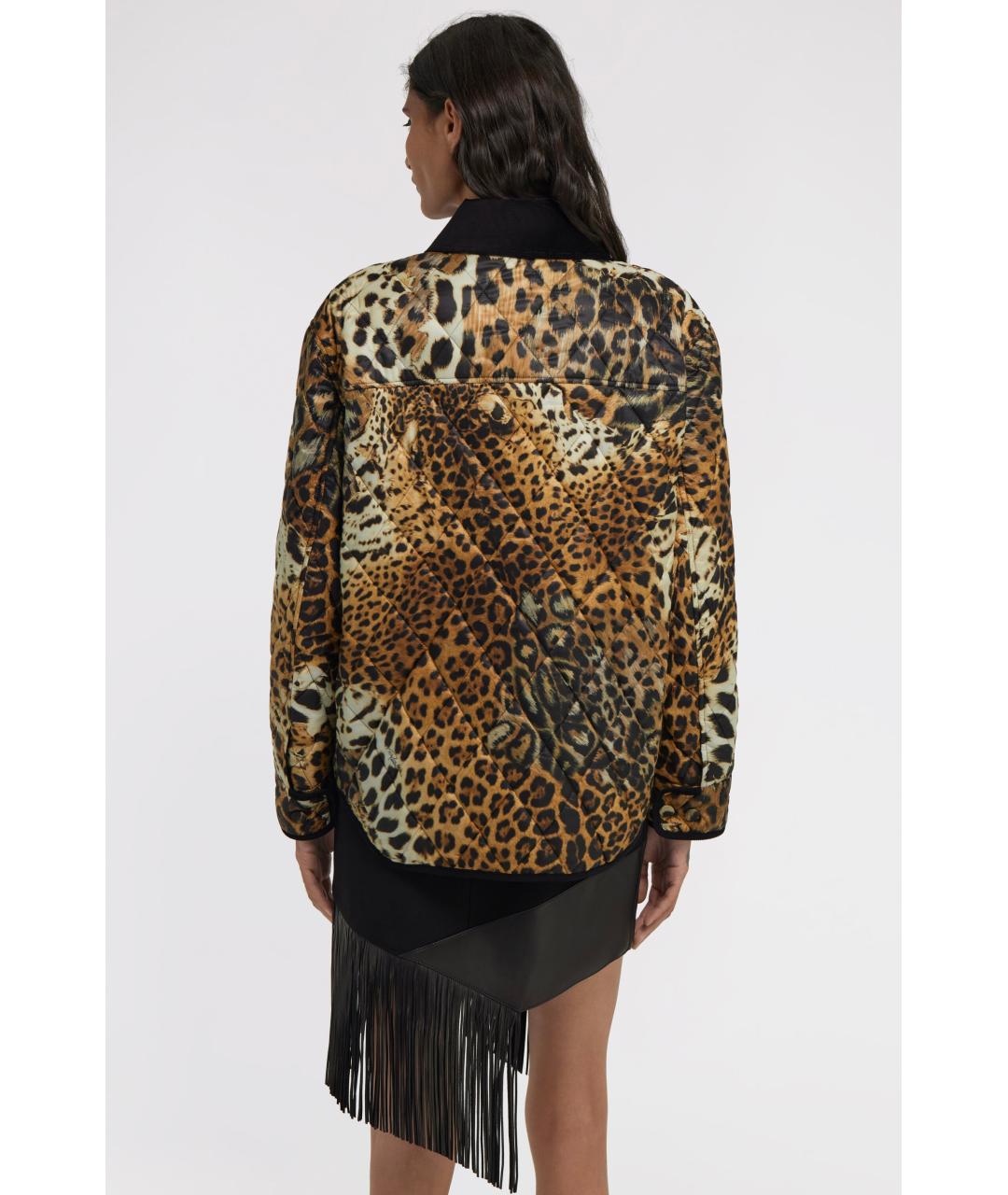 ROBERTO CAVALLI Коричневая полиэстеровая куртка, фото 5