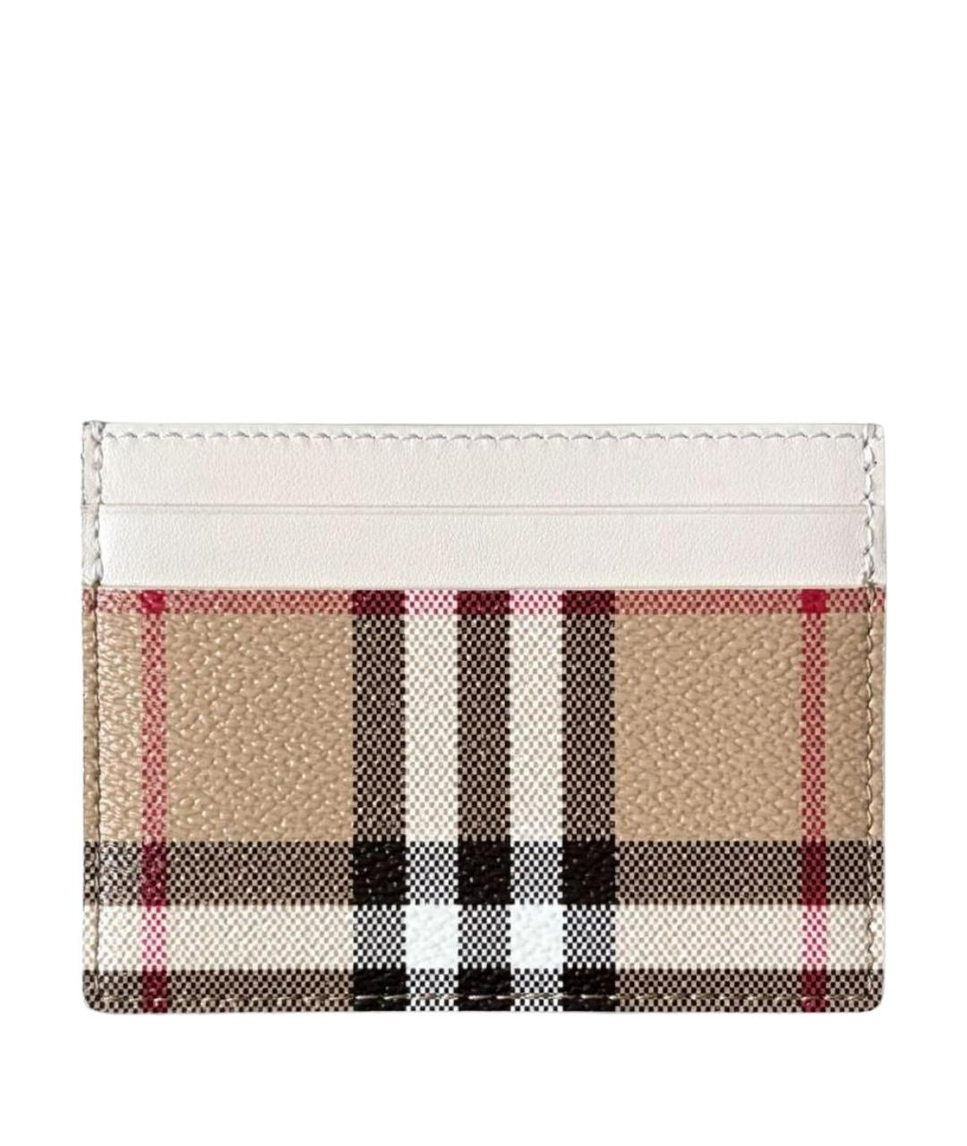 BURBERRY Белый кожаный кардхолдер, фото 1