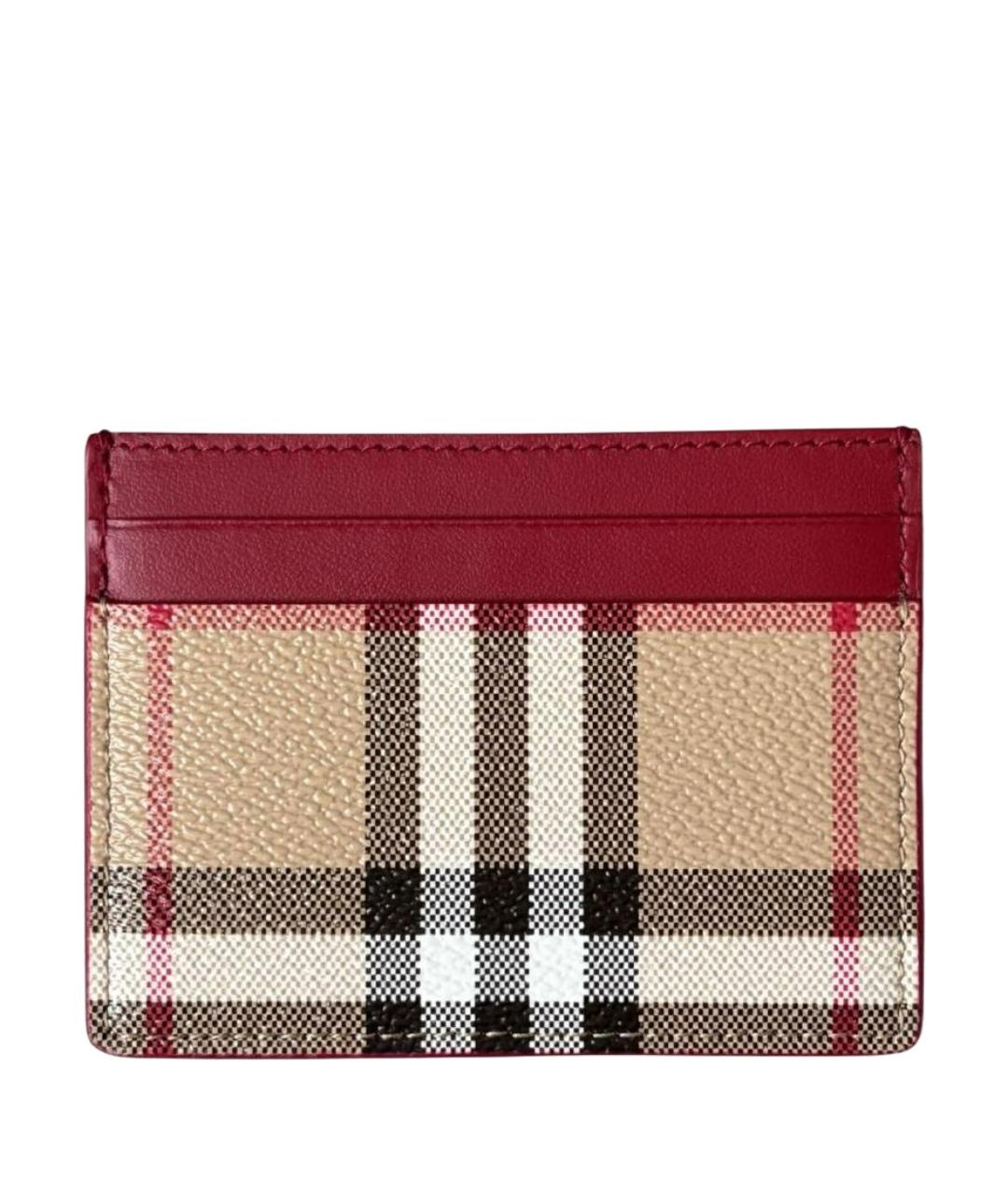 BURBERRY Бордовый кожаный кардхолдер, фото 1