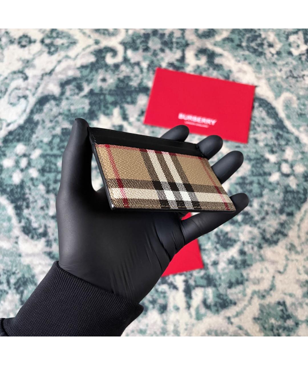 BURBERRY Черный кожаный кардхолдер, фото 4