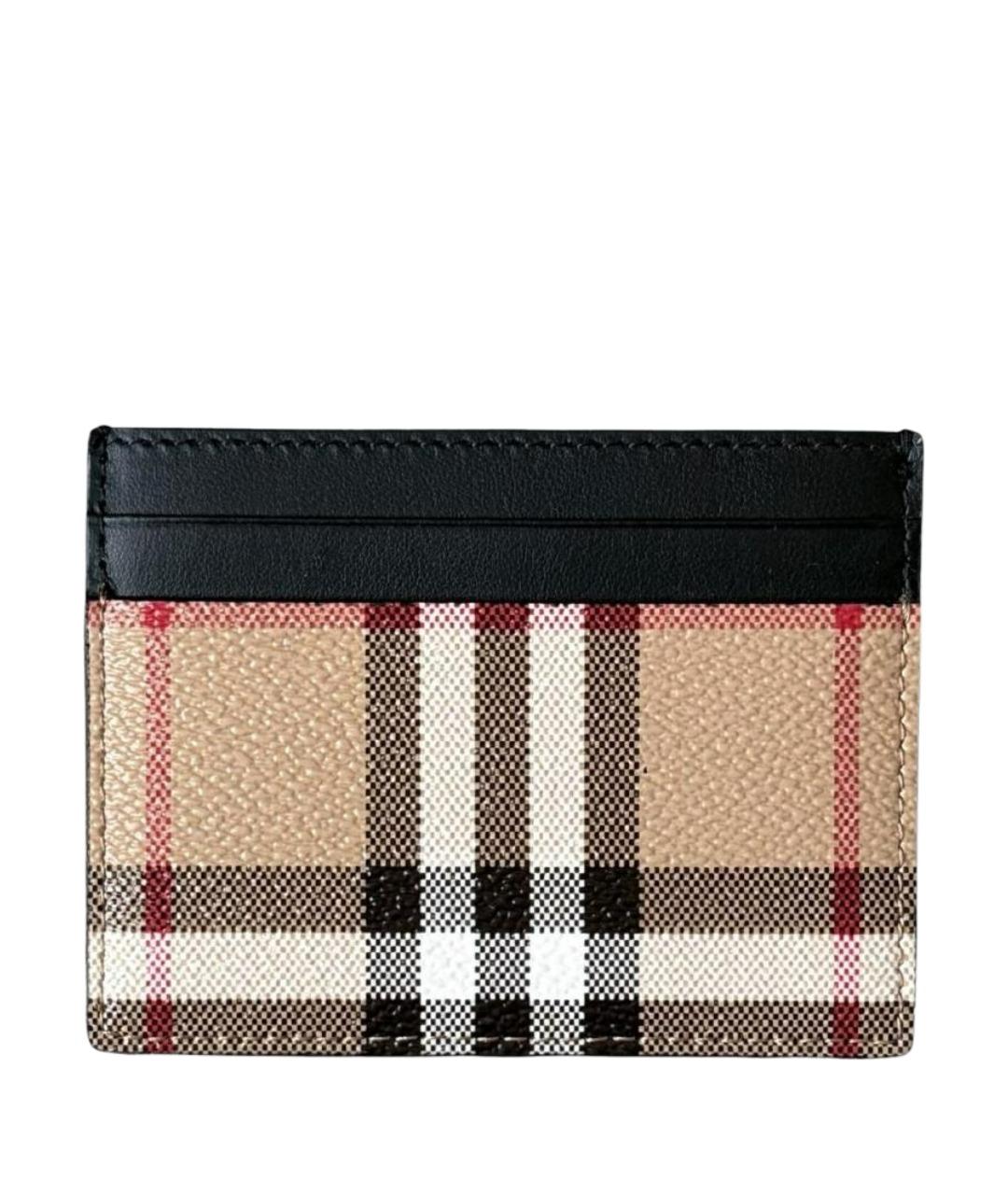 BURBERRY Черный кожаный кардхолдер, фото 1