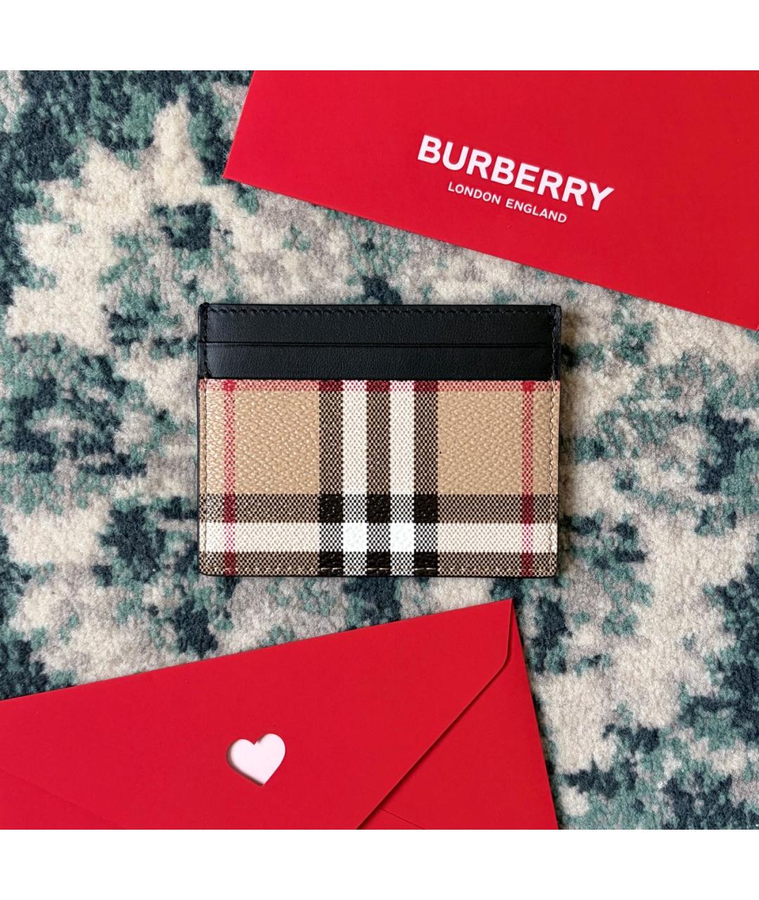 BURBERRY Черный кожаный кардхолдер, фото 2